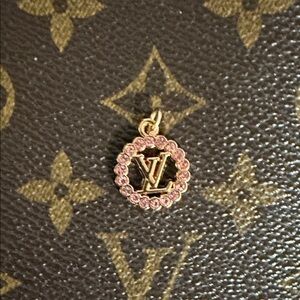 Gorgeous Upcycled Louis Vuitton Pink and Gold Pendant